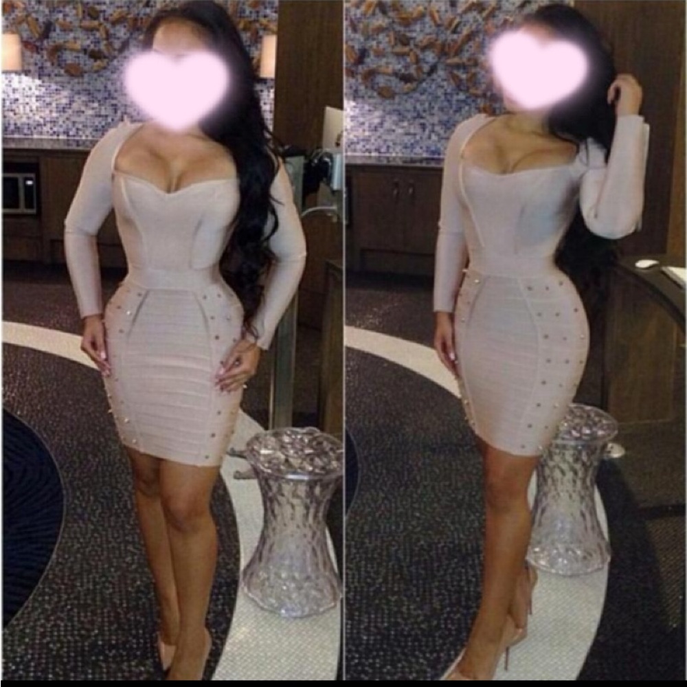 Celeb Boutique Bandage Dress with Stud Detail